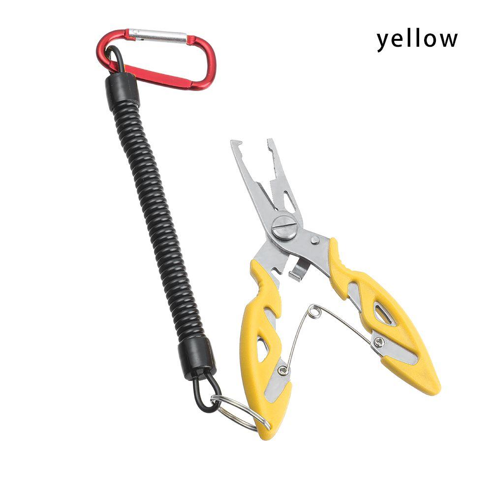 With Lanyard Plastic Handle Bait Line Cutter Fishing Pliers Hook Removers Stainless Steel Scissor