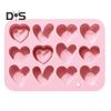 Silicone Moulds 12 Link 6 Different Heart Shape Non-Stick Heat-resistant Food-grade Soft Silicone Molds for Chocolates