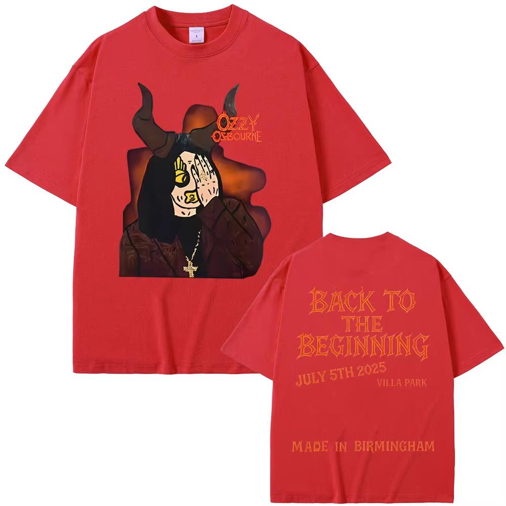 Unisex Black Sabbath Ozzy Osbourne Back to Roots Rock Band Print T-Shirt, Loose Vintage Heavy Metal Men And Women Comfortable T-shirt