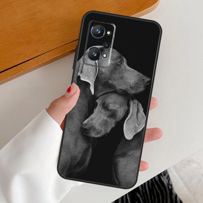 Чехол для Realme 12 Pro Plus 11 10 9 C67 C55 C53 C51 C31 C35 C33 C30 C21Y C25s GT5 GT Neo 6 с изображением собаки Веймаранер