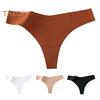 Women Underwear Low-Waisted Ice Silk Seamless Cool Feeling Cotton Crotch Underpants Solid Color Daily Briefs for Home Sleep