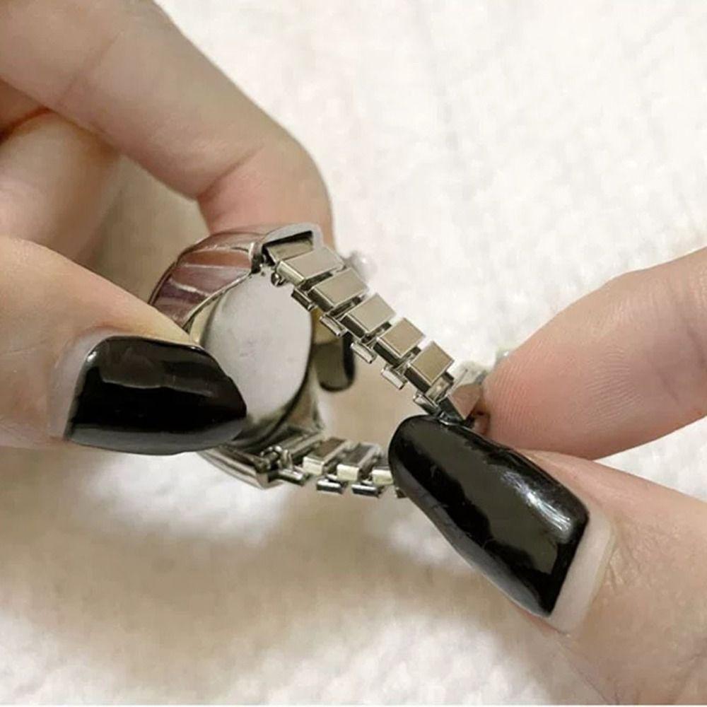 Alloy Ring Watch Quartz Elastic Rings Fashion Digital Couple Watch Ring Men