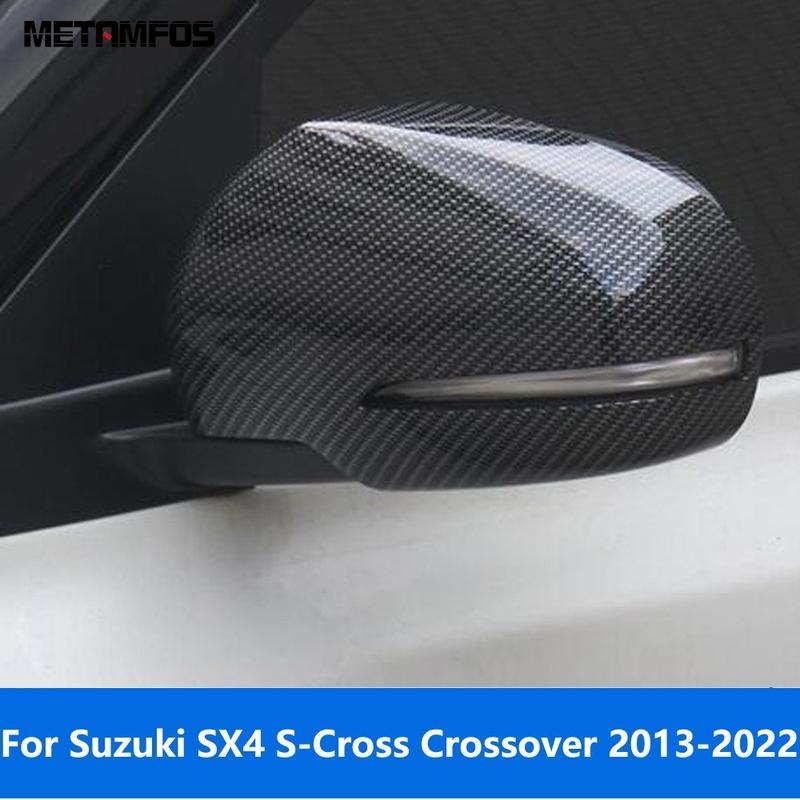 Для Suzuki SX4 S-Cross Crossover 2013- Накладка на зеркало заднего вида и боковые зеркала из углеродного волокна, Декоративная рамка, Аксессуары, Стиль автомобиля