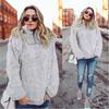 Premium Womens Fleece Fur Hoodie Winter Woolen Thermal Ladies Zip Sweater Blouse
