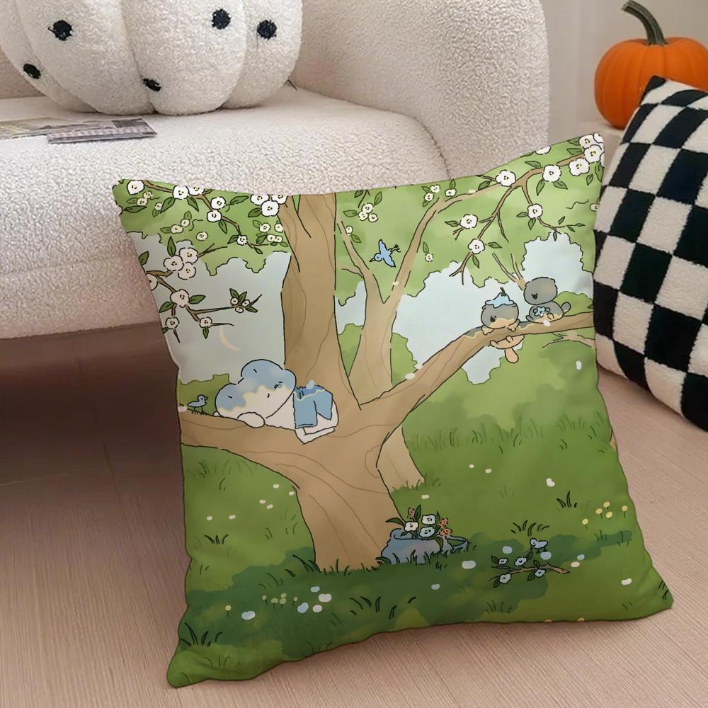 Author Somdoo Cute Animals Quiat And Peaceful Cushion Cover Throw Pillow Cover Hidden Button Durable Polyester Chair Cushion