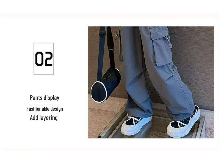 Girls' Autumn/Winter Velvet Cargo Sweatpants with Big Pockets - Trendy and Warm Style