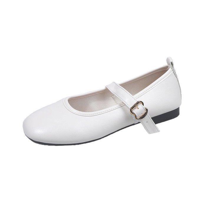 2025 весна и лето новые туфли на плоской подошве с пряжкой из одного слова туфли Мэри Джейн с неглубоким горлом модные туфли с юбкой женские туфли