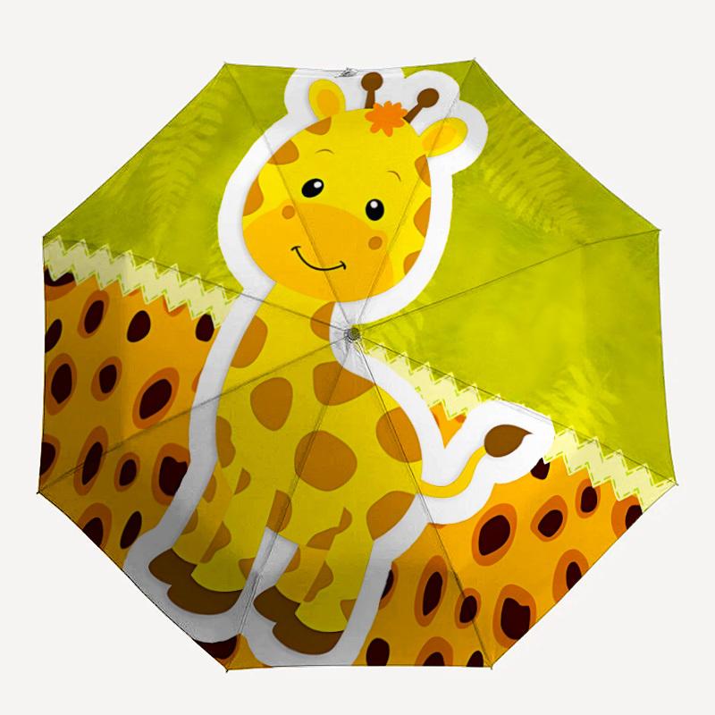 1pc Giraffe Print Folding Umbrella, Durable, Suitable for Outdoor Activities or Rain, Suitable for Commuting yy251027127