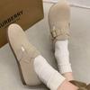 New Shoes Women Flats Round Toe Casual Sneakers Women Loafers Fur Dress Retro Slip On Woman Rubber Flock Luxury Designer Shoes
