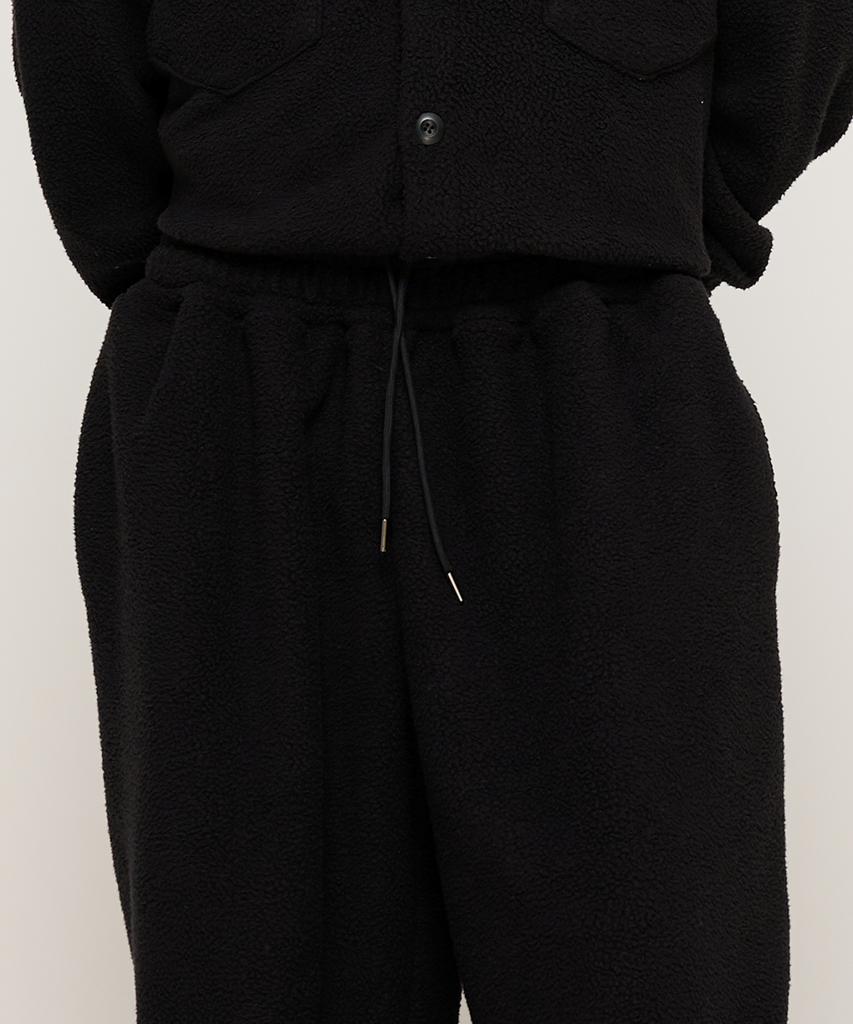 CARGOBROS Teddy Over Fleece Wide String Pants (Black)