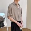 Men's Ice Silk Short-Sleeve Shirt - Summer Drape, Light Non-Iron, Handsome, Mature Style