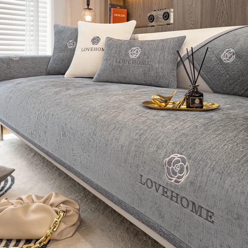 Luxury Leather Sofa Cover Seat Cushion Non-slip Wide Edging Case Couch Cover Sofa Towel Modern Simple Universal Sofa Protection