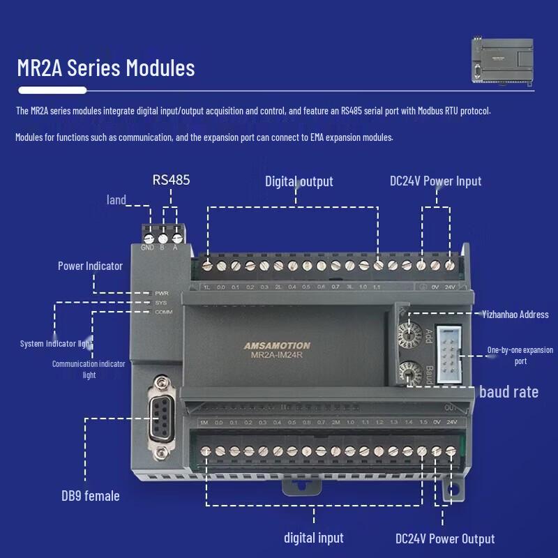 Aimoxun Modbus RTU 16-Channel Relay Output Module