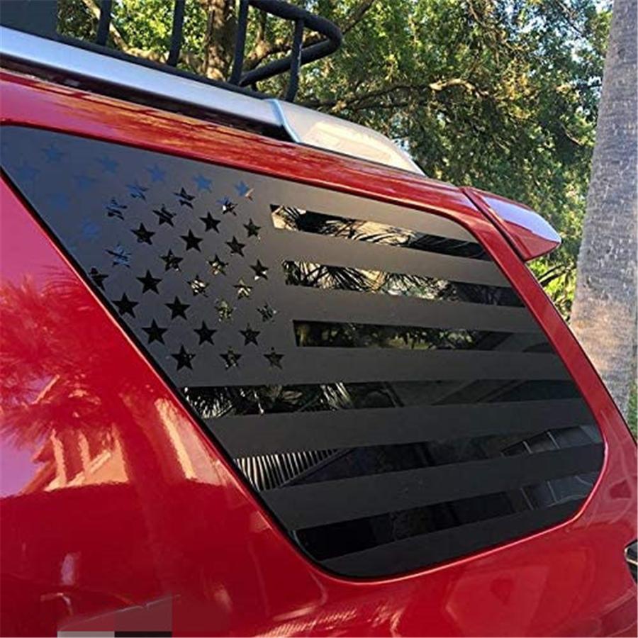 2x Window Decal Stickers American Flag Style Black For 2010-2022 Toyota 4 Runner