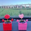 Swaying Heart Rose Car Ornament - A Lovely Floral Decoration for Car Interior and Home, Ideal As A Lady's Gift