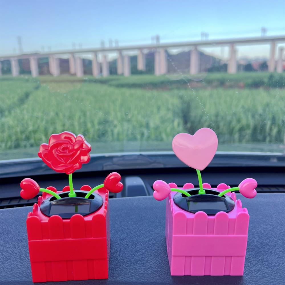 Swaying Heart Rose Car Ornament - A Lovely Floral Decoration for Car Interior and Home, Ideal As A Lady's Gift
