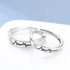 2PC Couple Ring Heartbeat Fashion Micro-set Gems Opening Adjustable A Pair Lovers Rings Jewelry Valentine Day Anniversary Gift