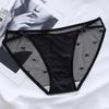 Women Underwear Sexy Mesh Heart Panties Female Seamless Briefs Lingerie Transparent Underpants KL131