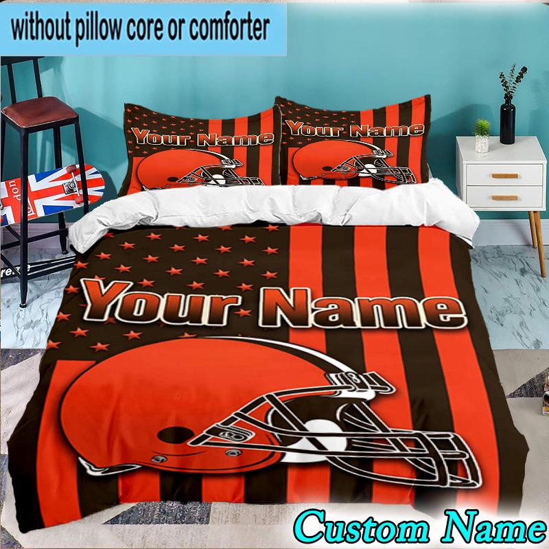 Custom Name 3PCS Bengals Team Logo Artwork Bedding Set,Including Duvet Cover And 2pcs Pillowcases Perfect for Bedroom,Dormitory,Fan Christmas gift