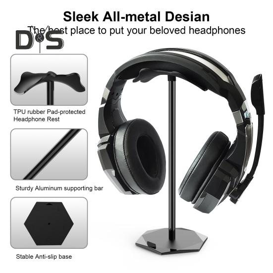 Подставка для игровой гарнитуры, настольный органайзер с противоскользящим основанием, изогнутая конструкция, высокая устойчивость, универсальный кронштейн для дисплея наушников
