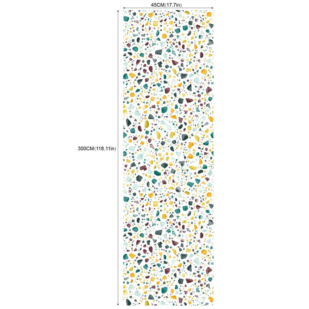 Съемные самоклеящиеся обои для гостиной и спальни (45 см * 300 см Терраццо с акварельными цветами