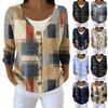 Women's Fashion Long Sleeve Christmas Snowman Snowflake Print Jacket Cardigan