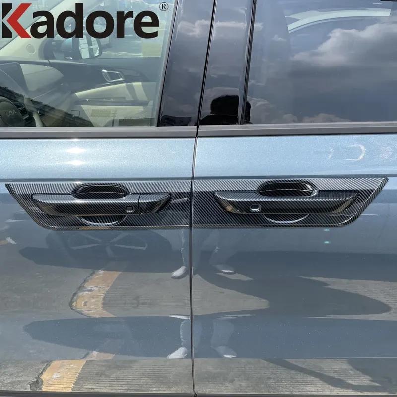 Для Kia Carnival KA4 2024 Накладки на ручки дверей автомобиля из углеродного волокна, отделка, накладки на чаши боковых ручек, аксессуары