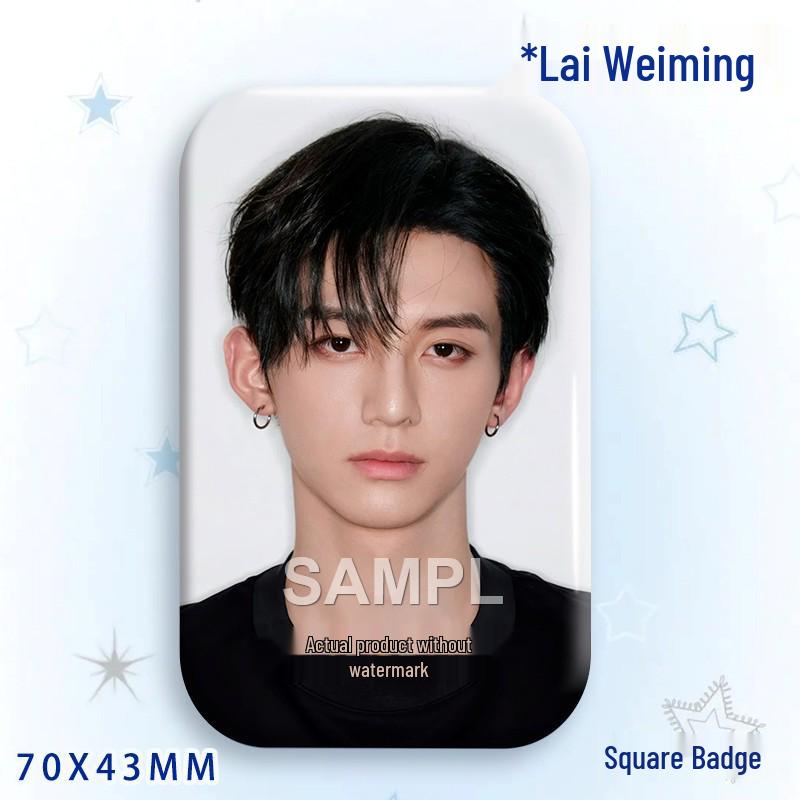 Lai Weiming Star Badge Laser Tinplate Brooch Ornament