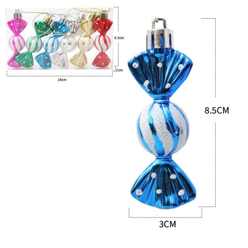 6pcs Multicolor Red Gold Christmas Hanging Decoration Candy Xmas Ornament Ball Xmas Baubles