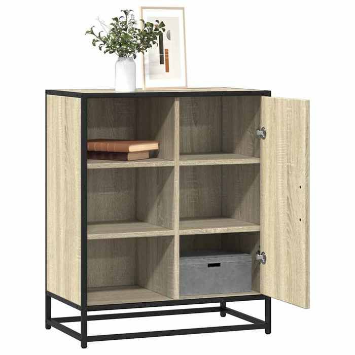 VidaXL Buffet chêne sonoma 62x35x76 cm bois d'ingénierie, armoire de rangement, meuble d'entrée, meuble d'appoint, meuble de 848995