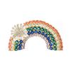 Summer rainbow flower high-end brooch with zircon inlay, elegant and fashionable cardigan collar pin accessory