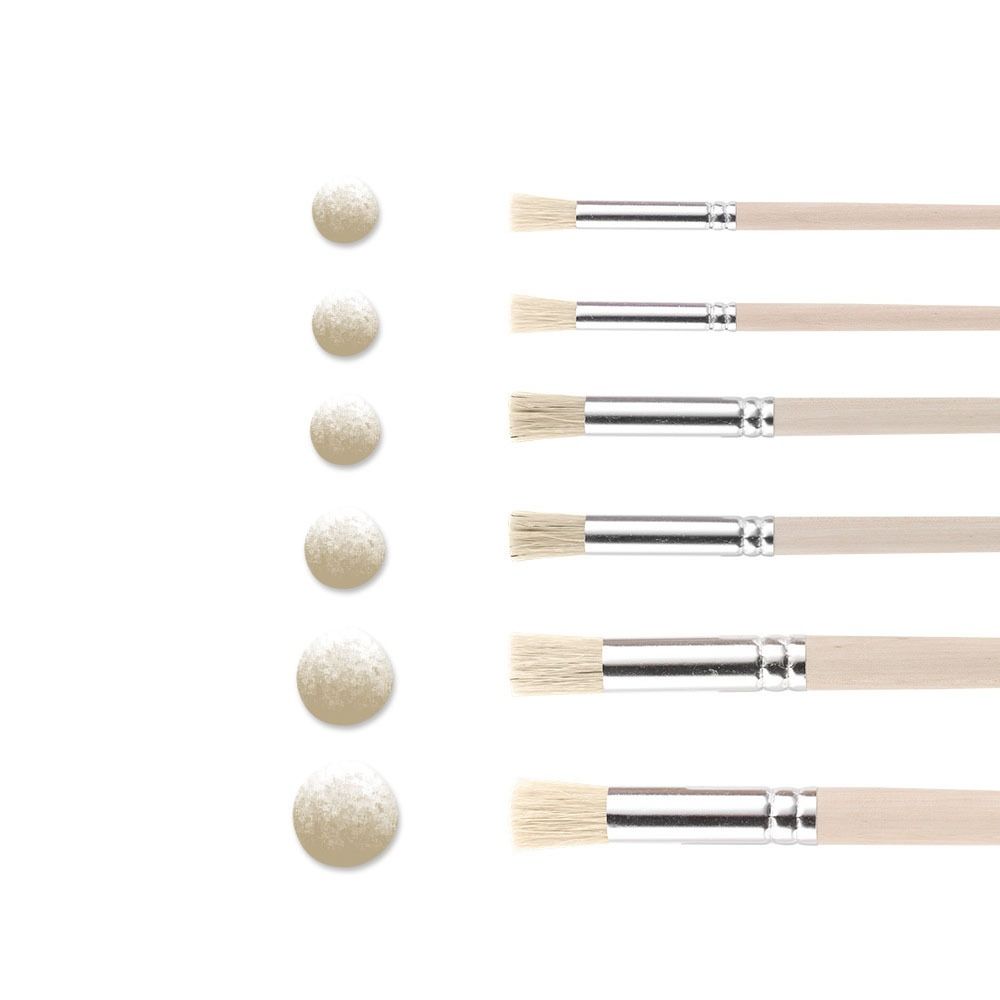 Bristle Hair Wooden Handle Stencil Paint Brushes Wooden Bristle Pen Students Stationery
