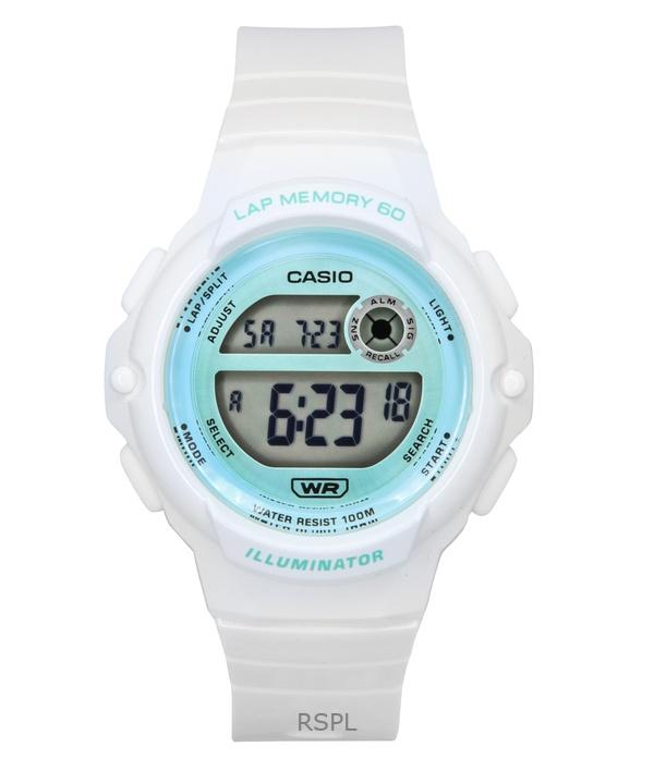 Casio Стандартные цифровые белые кварцевые часы с ремешком из смолы LWS-1200H-7A3V 100M для женщин