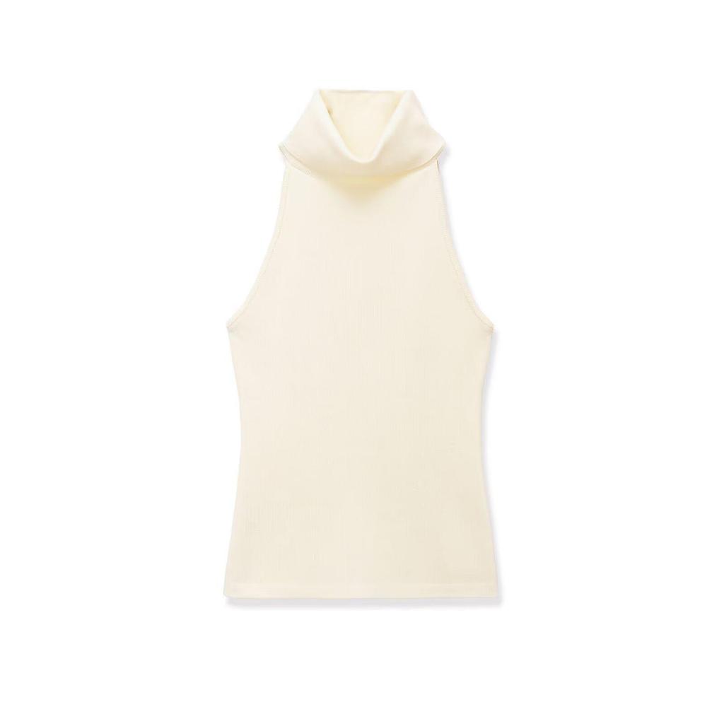 European Style Women's High Neck Sleeveless Spring Top