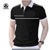 Брендовая мужская деловая рубашка поло, полосатая рубашка поло для мужчин, рубашка поло с коротким рукавом, облегающая повседневная рубашка поло с коротким рукавом