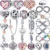 100% 925 Sterling Silver Infinite Eternity Style Love Family Friend Shiny Beads Fit Original  Charms Bracelet DIY Jewelry