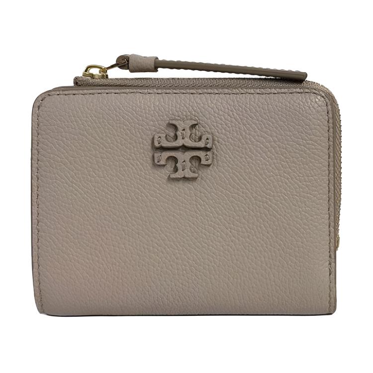 Tory Burch Многослойный кошелек-портмоне из кожи, двойной сгиб, женский, серый 158904-200