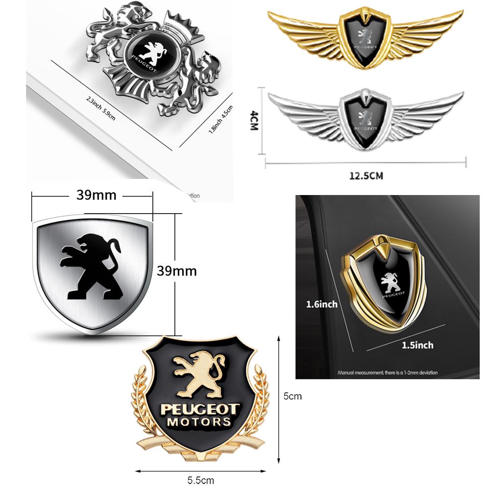 3D Metal Car Body Badge Stickers Trunk Emblem Decoration Decal For Peugeot 206 2008 207 208 408 307 308 3008 valve Accessories