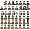Moc Ww2 Military Army Mini Figure Tank Force Blaster Machine Guns Kids Blocks Toys Gift Boys Girls