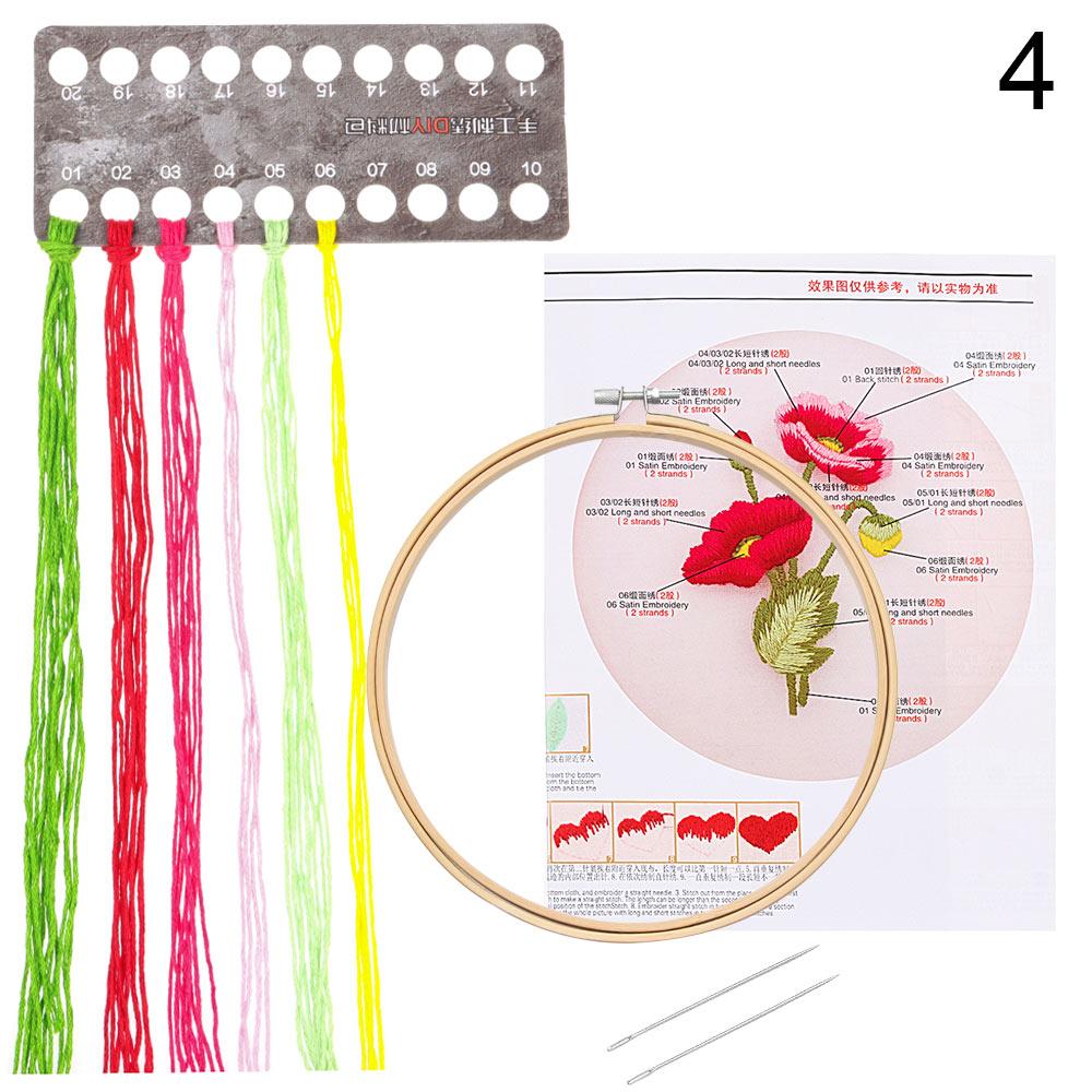 Нить Орнамент Швейные аксессуары Набор для вышивки крестом Пяльцы для вышивания Игла Дырокол Цветочная вышивка