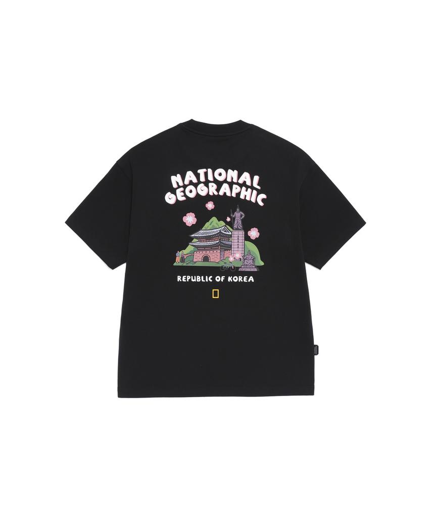 NATIONALGEOGRAPHIC N262Uts923 [Rok] Seoul City Graphic Short Sleeve T-Shirt Black