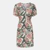 Selina Short-sleeved Dress V-neck Plant Print Woman