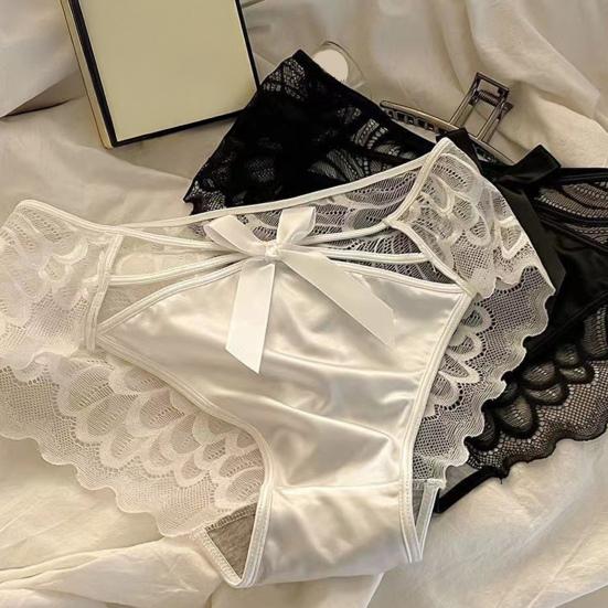 Women's Sexy Lace Lace Low Rise Hipster Underwear Soft Floral Panties Seamless Sheer Mesh