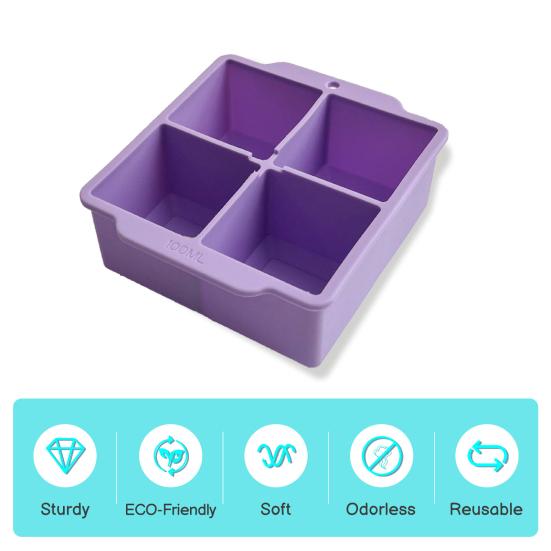 Силиконовые лотки для кубиков льда с крышками. Квадратная форма для льда, не содержащая бисфенола-А. Съемная, легкосъемная, штабелируемая.