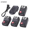 16 Channel Wireless Remote Flash Trigger Set 1 Transmitter + 4 Receivers + 1 Sync Cord for