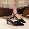 2025 New Summer Design High Heels Woman Pumps Buckle Strap Mules Slippers Sexy Pointed Toe Wedding Banquet Female Shoes