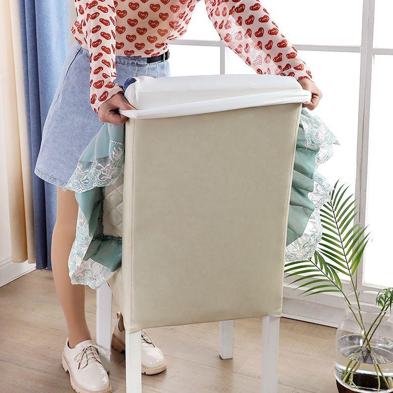 Интегрированный чехол для сиденья домашнего обеденного стула, универсальный эластичный чехол для современных сельских стульев, тканевый пылезащитный чехол, универсальная подушка для стула