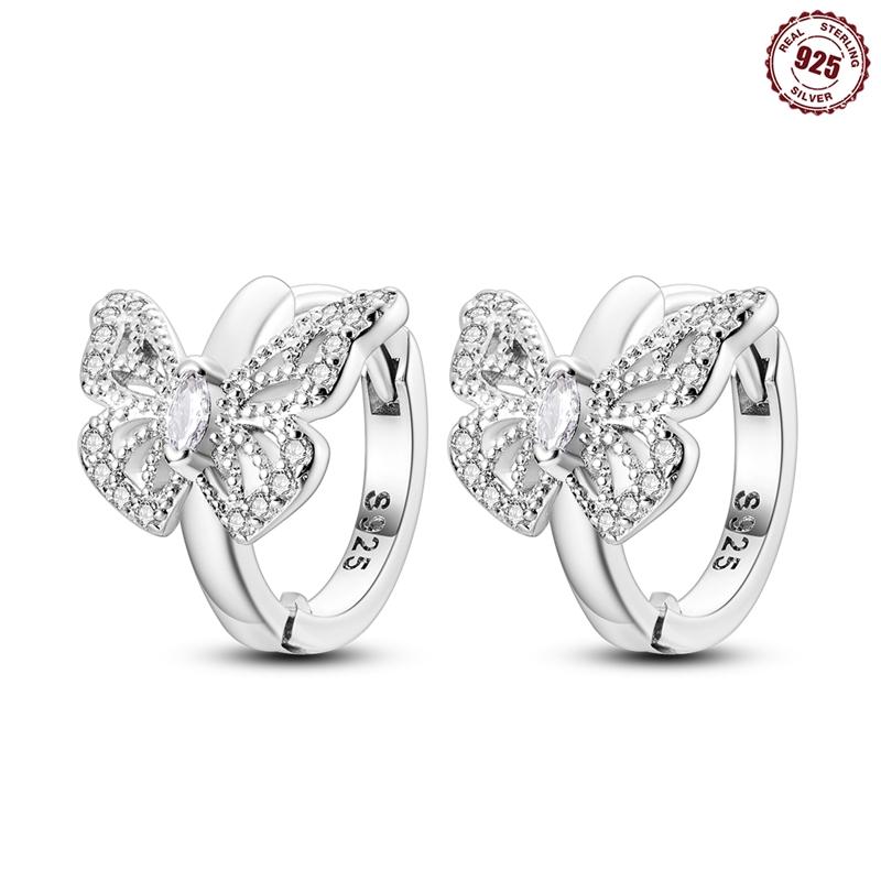 Classic Earrings 925 Silver Colorful CZ Hoop Earrings for Women Birthday Party Wedding Engagemen Gift Jewelry