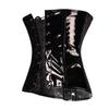 Black PVC Vinyl Corset Top Underbust Push Up Boned Bustier Goth Punk Korsett For Women Front Busk Gorset Plus Size Korse Sexy