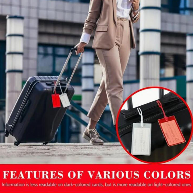 Colorful PVC Cute Luggage Tag Soft Suitcase Luggage Label Card Travel Luggage Tag Bag Tags Id Card Holder Travel Accessorie